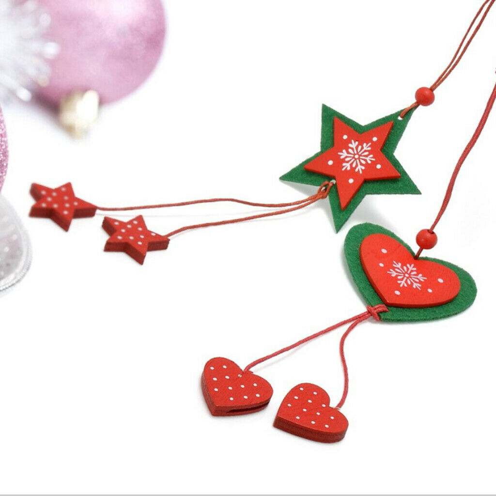 12x Non-Woven Christmas Tree Ornament Star Heart Charming Style Captivating DIY