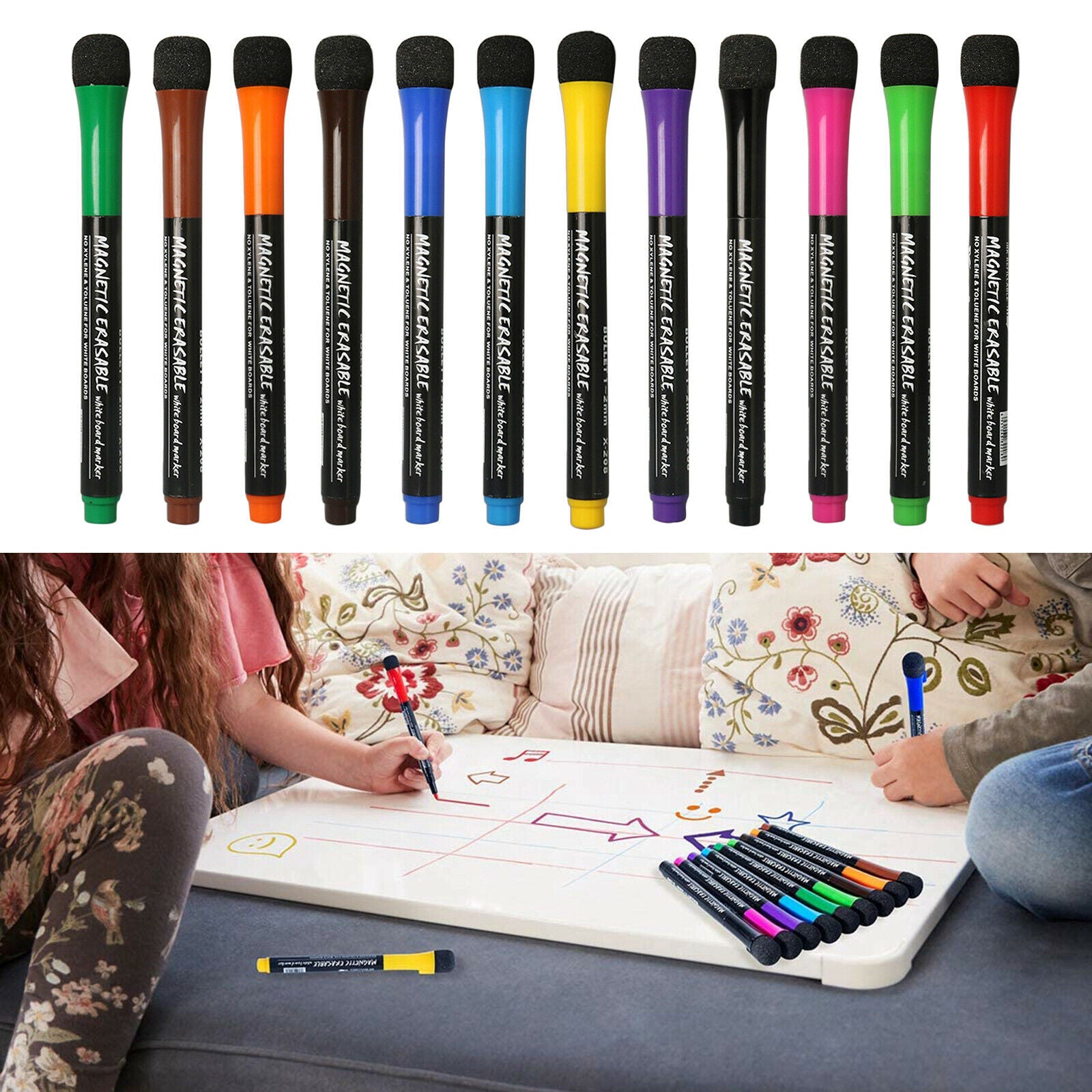 1.5mm Dry Erase Whiteboard Mirror Markers Erasable Low Odor Writing Makers