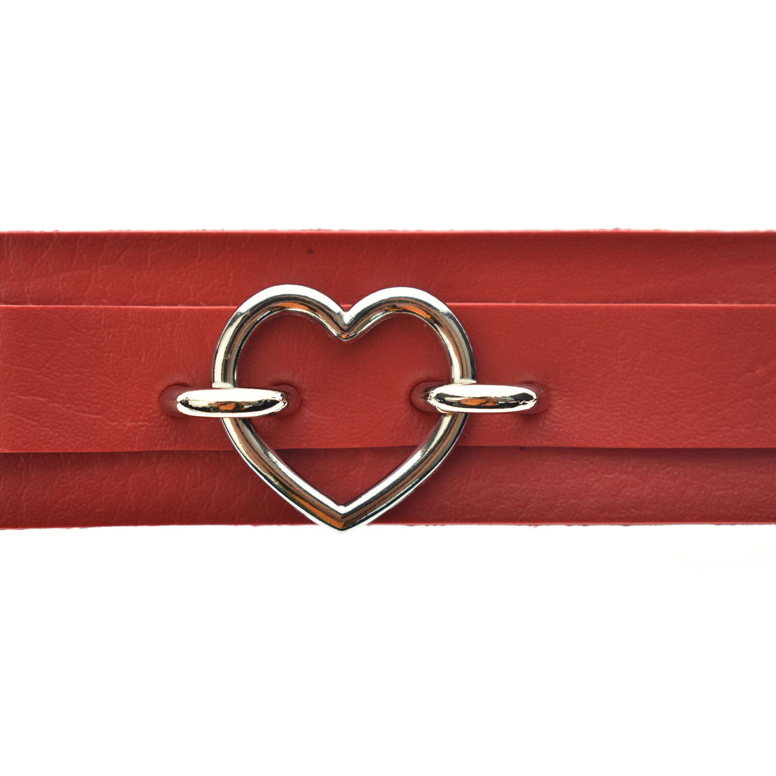 Heart Collar Red Leather Choker Necklace Goth Punk Rock Sexy