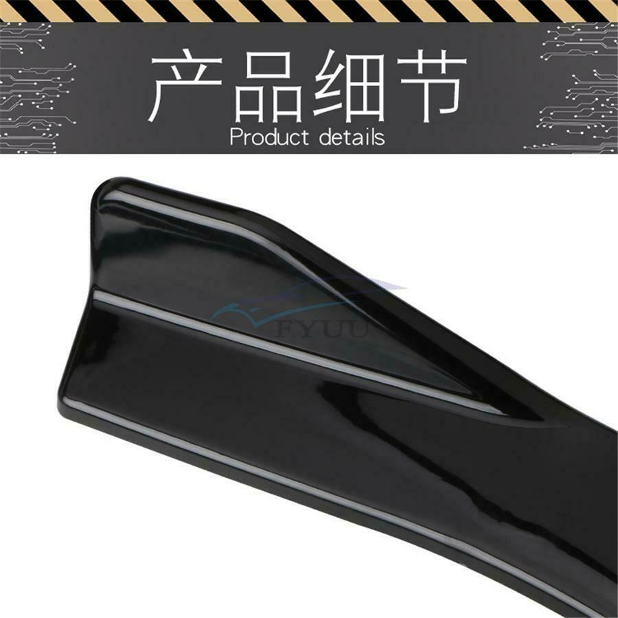 1 Pair of Glossy Black Universal Car Rear Lip Wrap Angle Divider Side Skirts