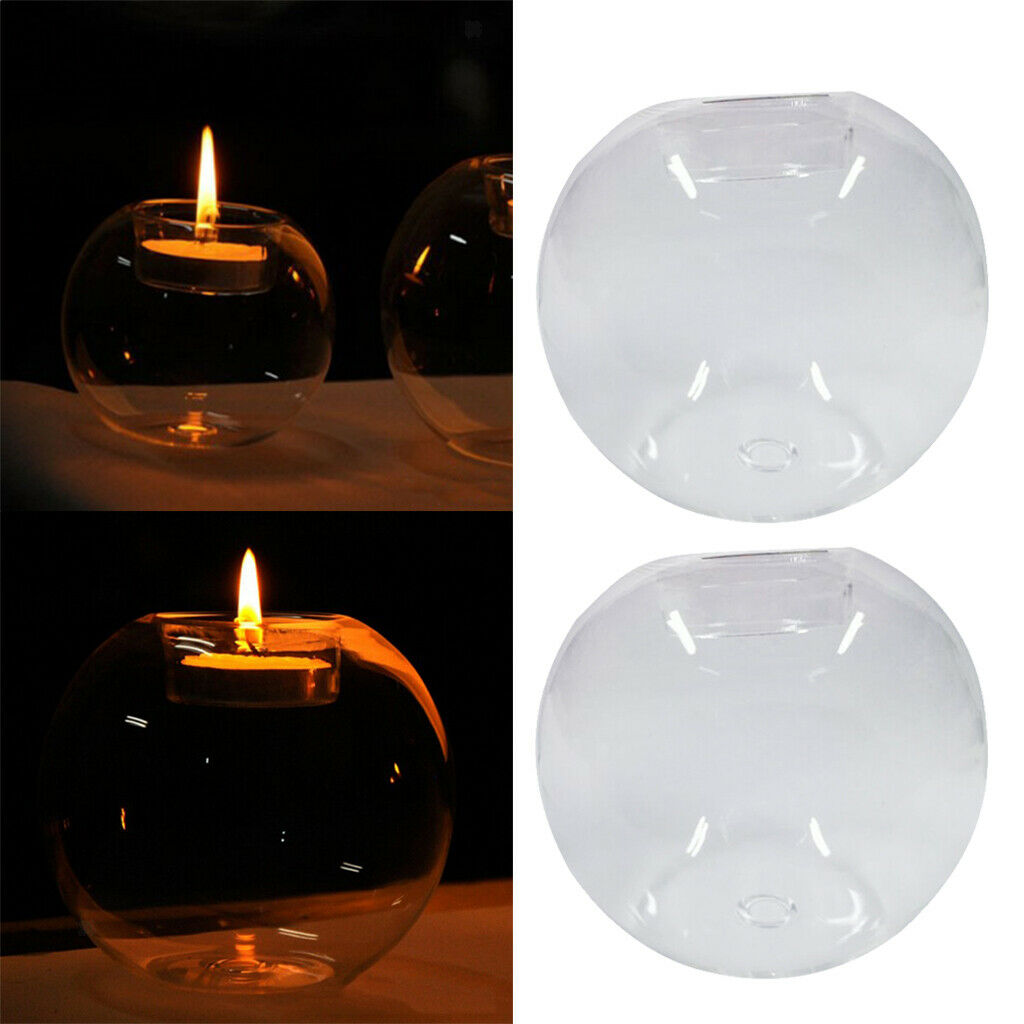 2pcs Tealight Glass Candle Holder By Vetro Sfera for Home, Wedding Or Gift