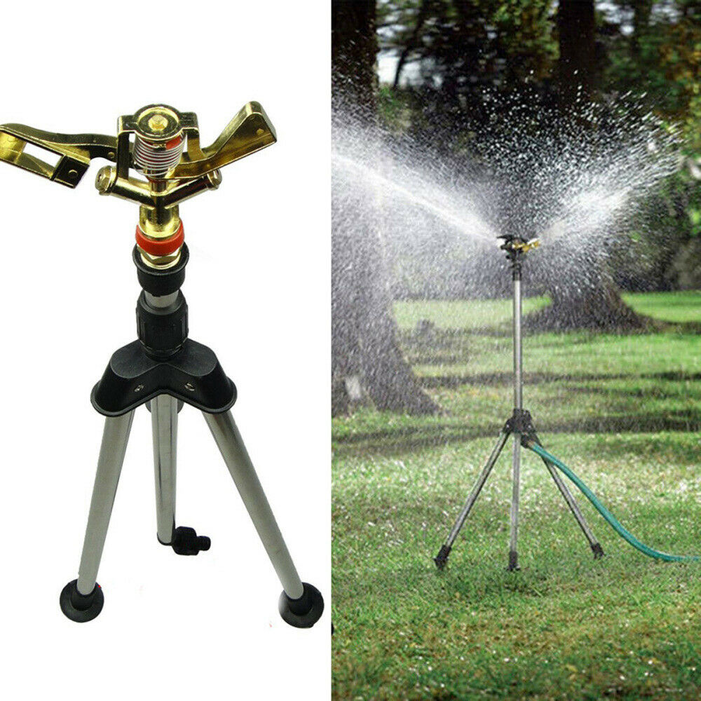 Adjustable Watering Tripod Irrigation Sprinkler Yard Lawn Garden Water Equipment