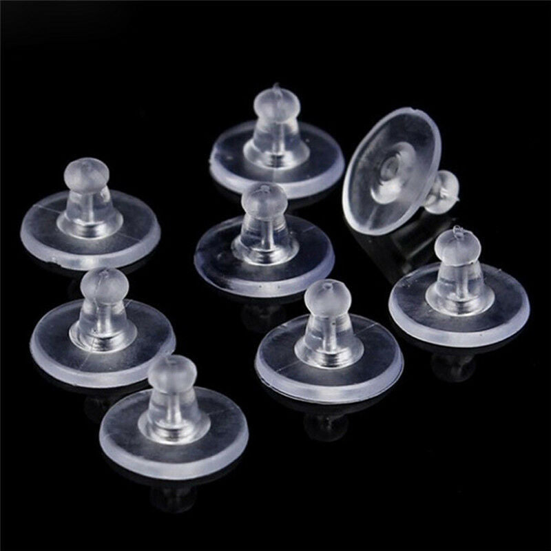 50x Heavy Duty Rubber Earring Backs Sleeves Holders Stoppers Soft Nut Sili.l8