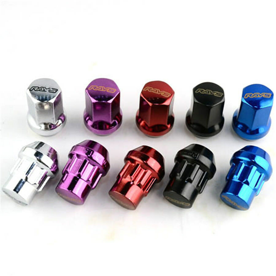 20pc Red Alloy Steel M12 X1.5 Racing Car Modified Wheel Screws Rims Lug Nuts Kit