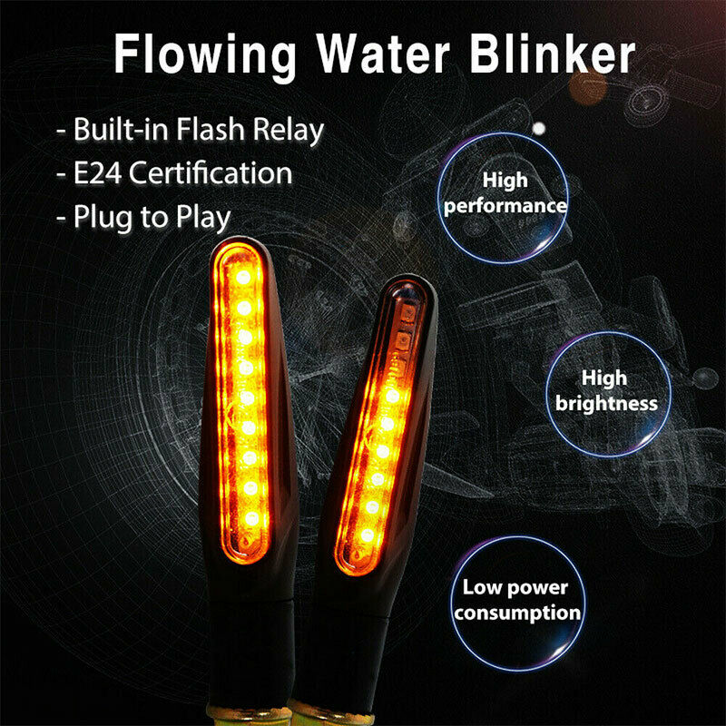 1x LED Motorcycle Mini Blinker 12V Sequential Running Light E24  D.l8