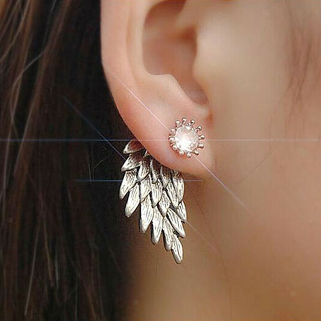 Steampunk Gear Jewelry Angel Wings Earrings Necklace Chain Sets for Women