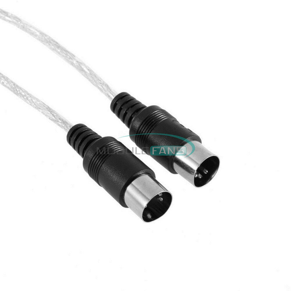 USB IN-OUT Interface Cable Converter PC to Music Keyboard Adapter MIDI Cord MF