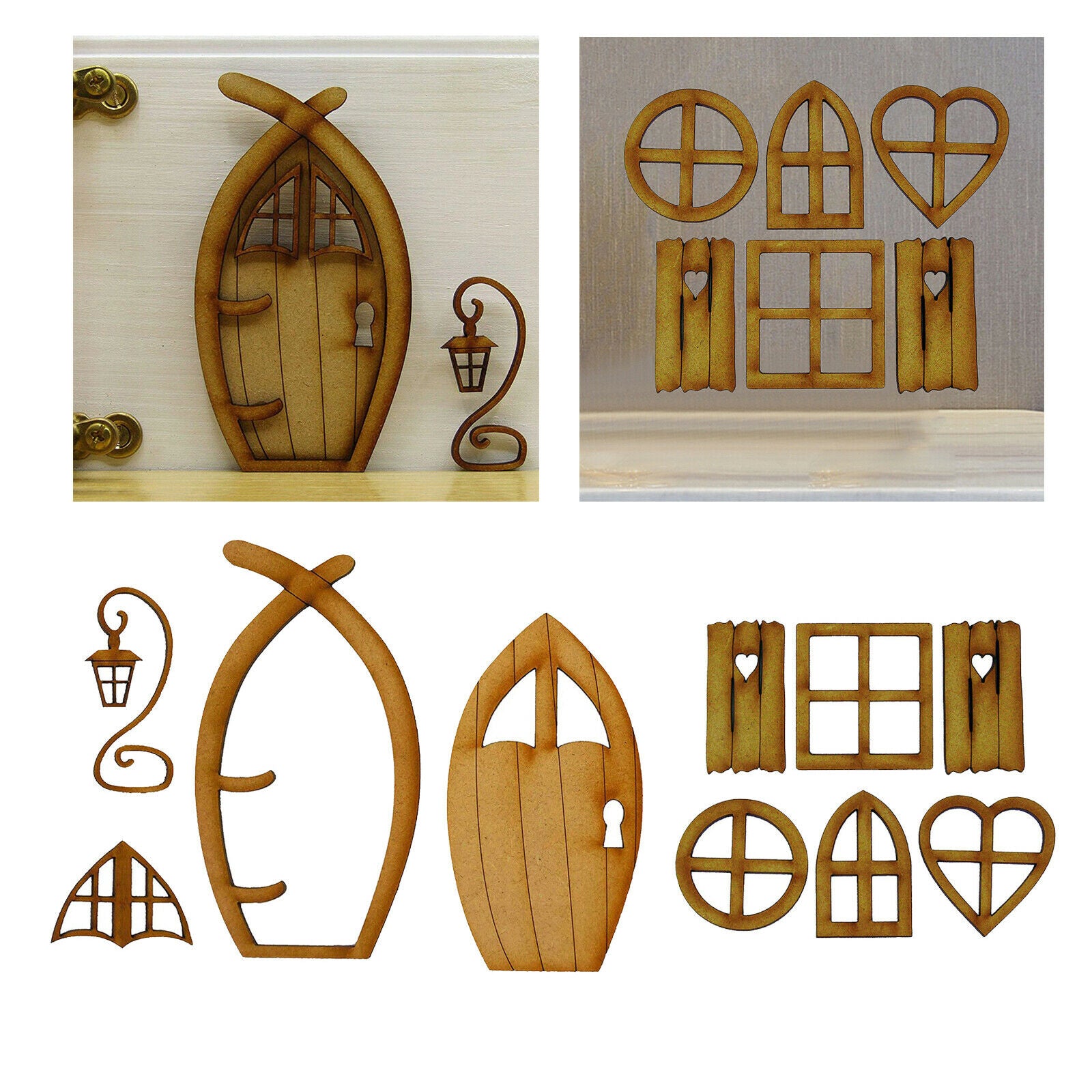 Mini Fairy Elf Garden Window Door Assembly Art Garden Decor Lawn Accessories