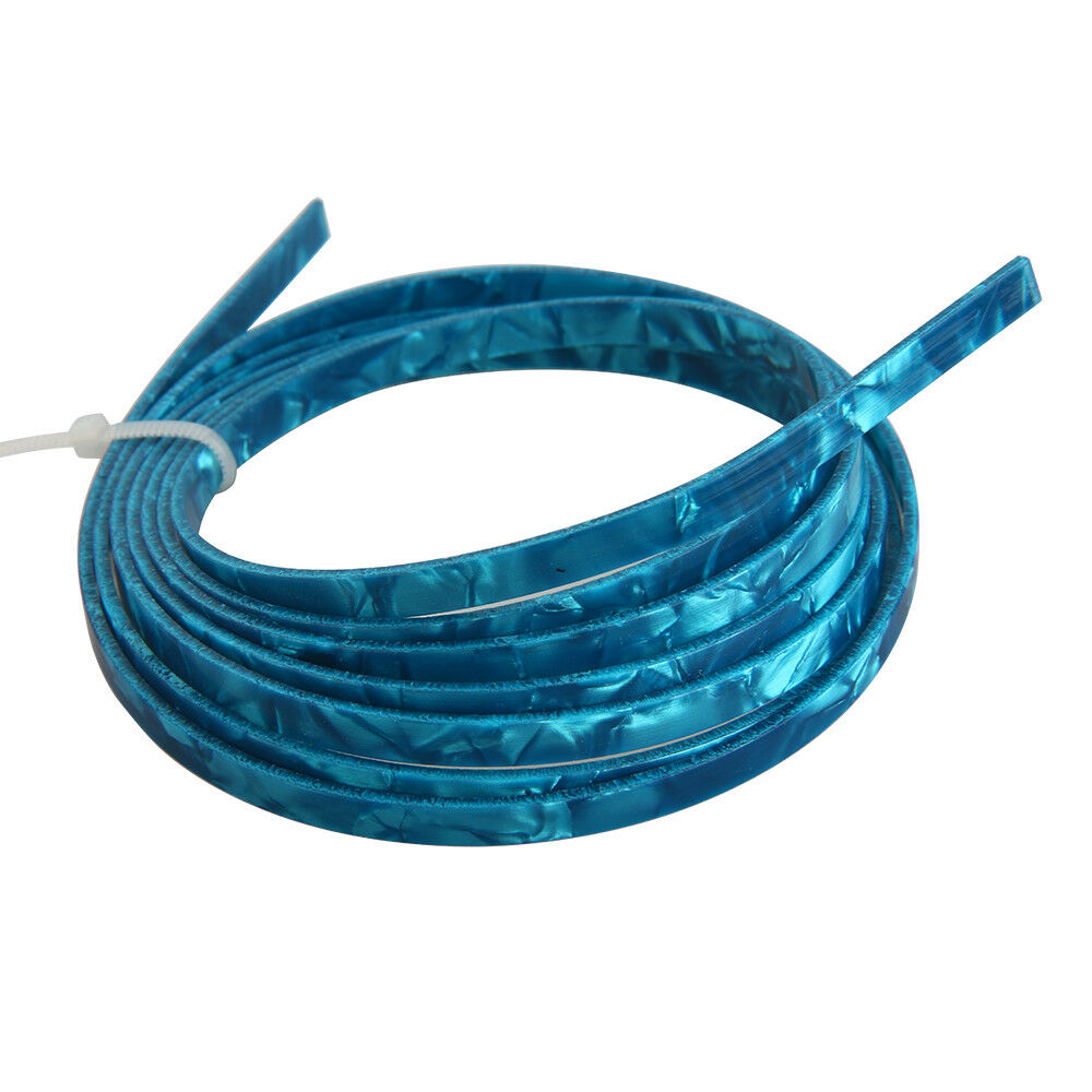 2 Pcs Guitar Bindings Purfling For Luthier Maker 1650 x 5 x 1.5mm Blue Celluloid