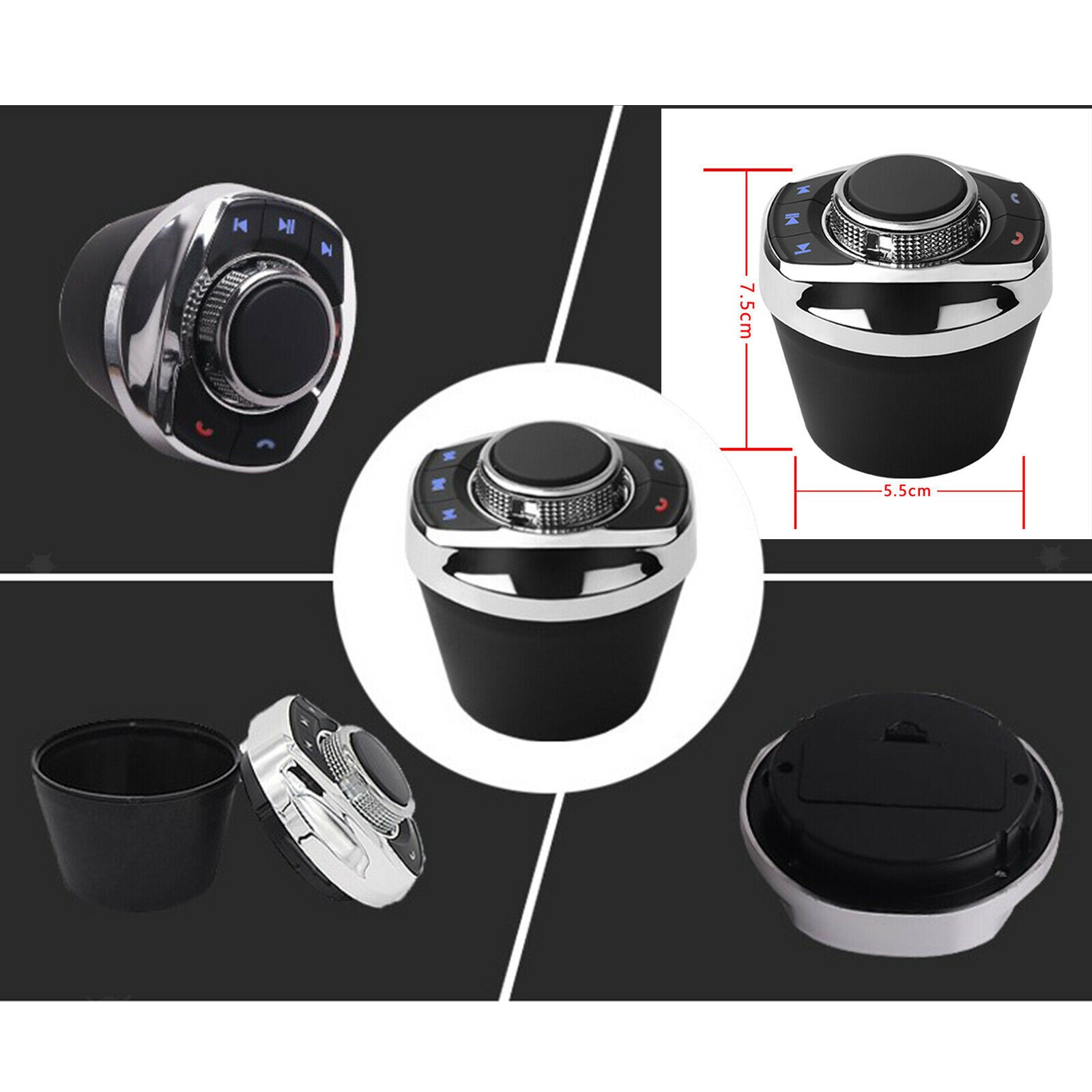 Cup Shape Car Steering Wheel Remote Control Button Adapter with LED Light