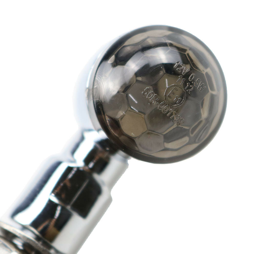 Chrome+Smoke Lens Mini Bullet Turn Signal Indicator Light For Cafe Racer Cruiser