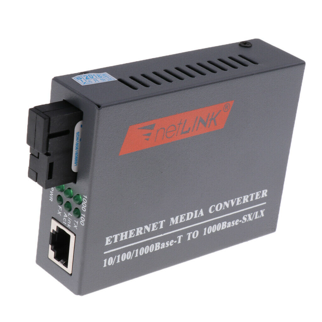 2pcs Fiber Optical Media Converter 100/1000Mbps Gigbit   Single mode 25KM