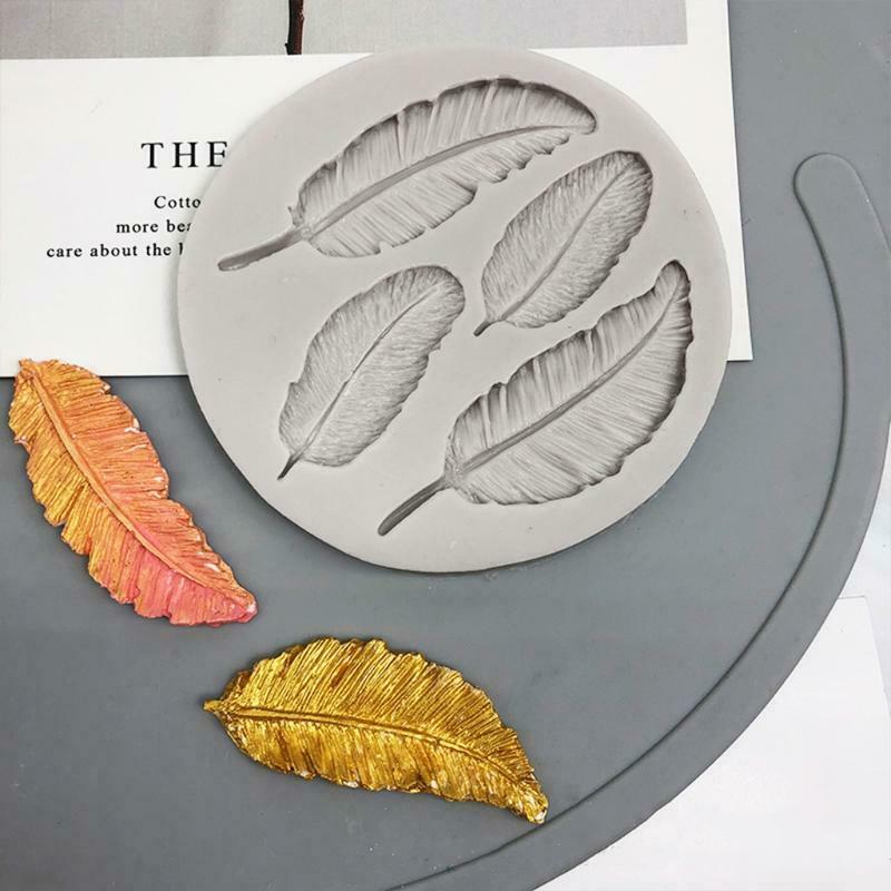 Exquisite Feather Mold Craft Cake Chocolate Clay Soap Decorating Family Home