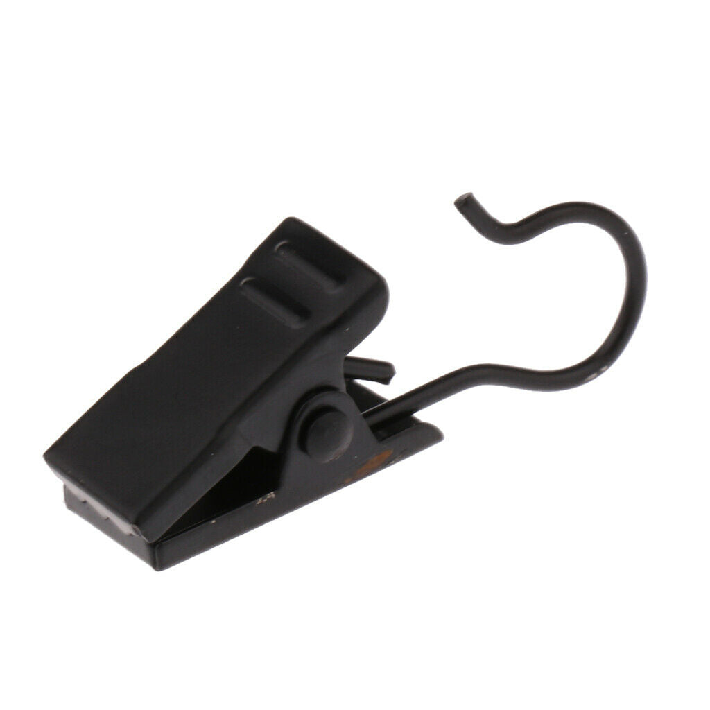 10Pcs Heavy Duty Curtain Clips with Hook Spring Clamps Hanger Clips Glider Black