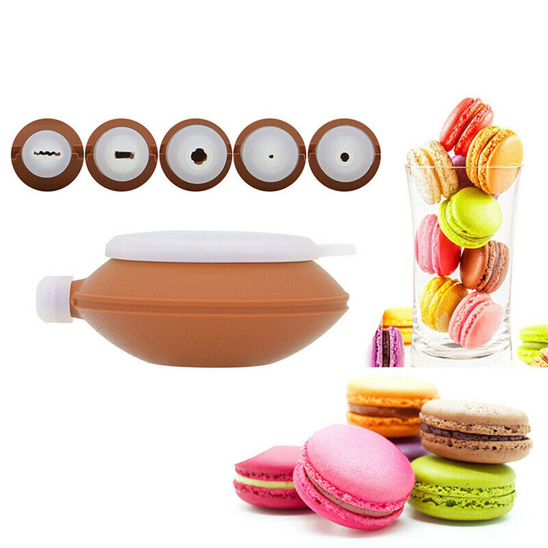 Bakery Silicone Cake Muffin Macaroon Piping icing Baking Tool Pot 4 NozzlesBDDD