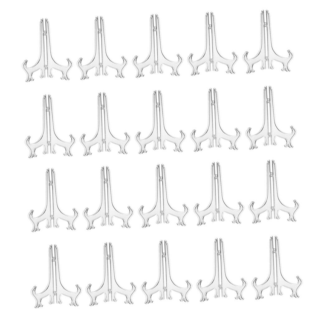 Lot 100 Clear Plastic Easels Stand  To Display Plate Picture 3"