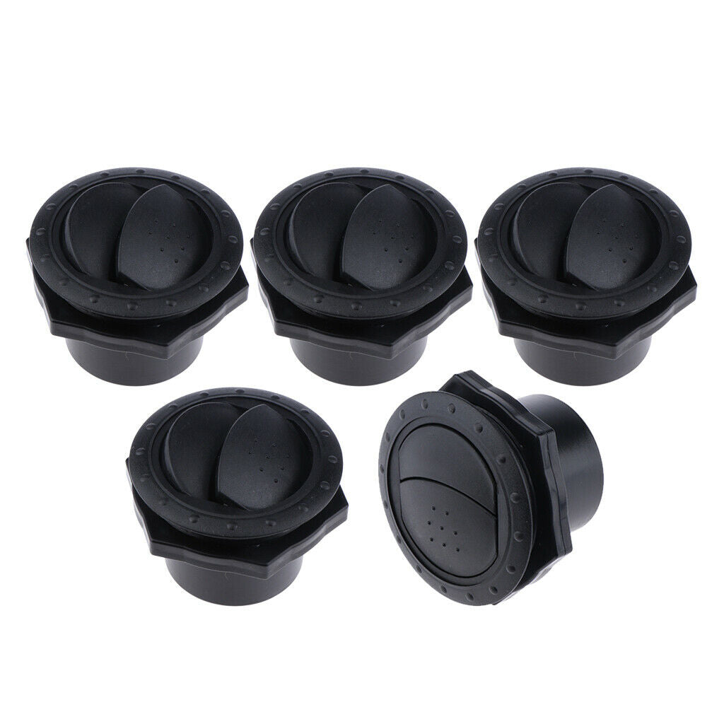 5pcs Round A/C Heater Air Outlet Vent for RV Motorhome Conditioner Black