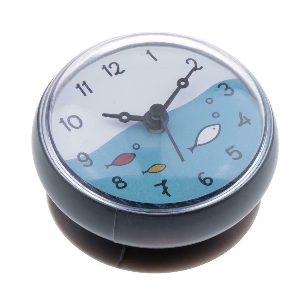 2Pcs Bathroom Clock Waterproof Mini Bath Wall Clock Time Display Portable