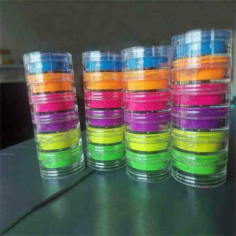 6 Box Lasting Shimmer Eyeshadow Pigment Matte Eyeshadow Neon Powder Nails Powder
