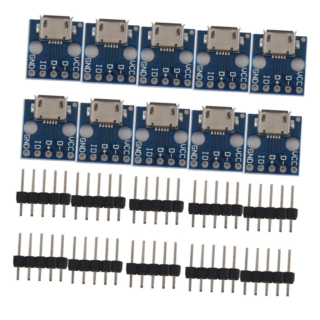 Lots 10 5 Pins Female MICRO USB to 2.54mm DIP Converter Pinboard 14.5x13x4mm