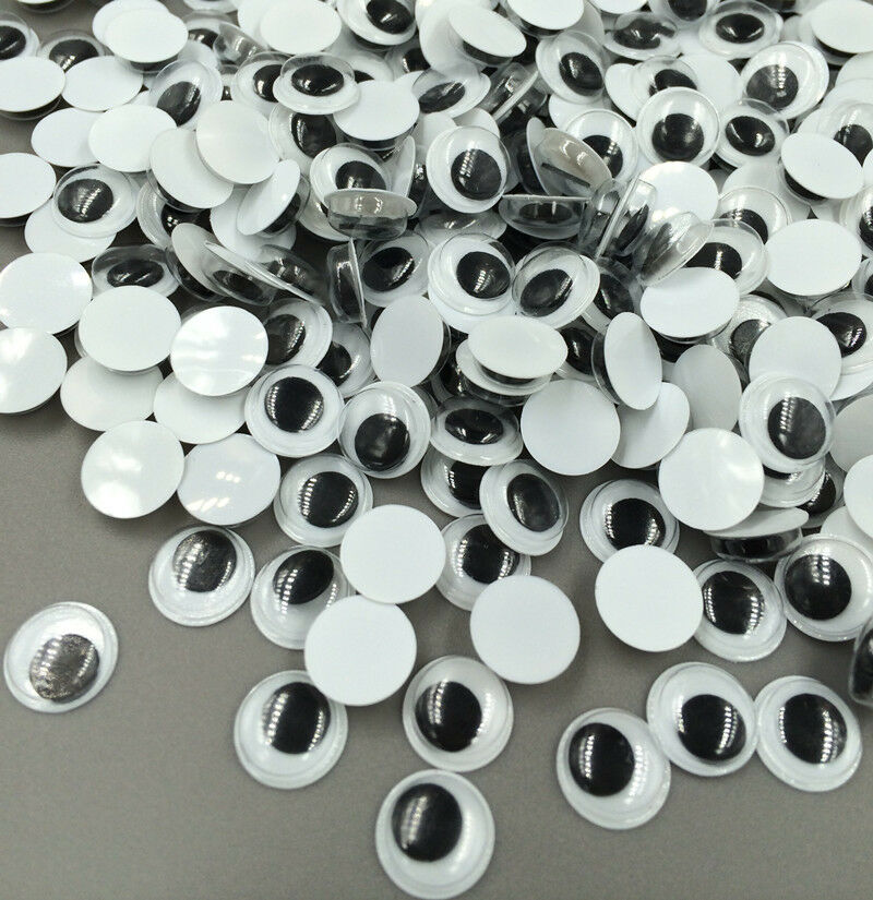 DIY 500pcs 8mm Joggle Moveable Black Eye Wiggly Google Googly Scrapbooking Craft