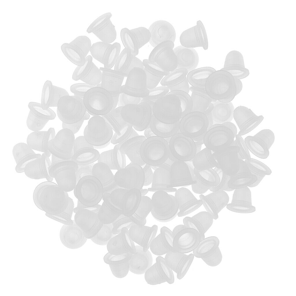 100pcs Microblading Pigment Cup Caps Silicone Ink Holder Tattoo Supply Large