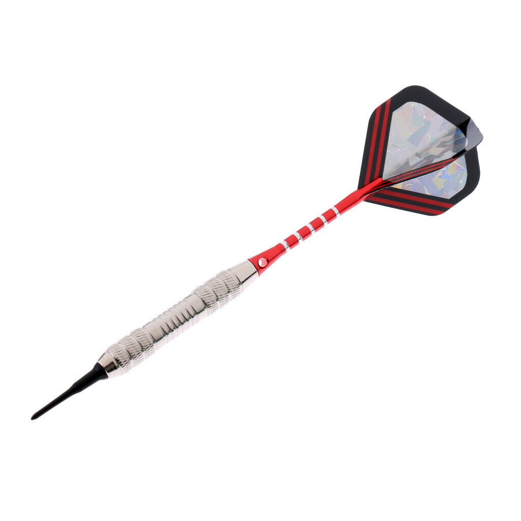 3 Pieces Professional Soft Tip Darts Electronic Darts Iron Barrels Red