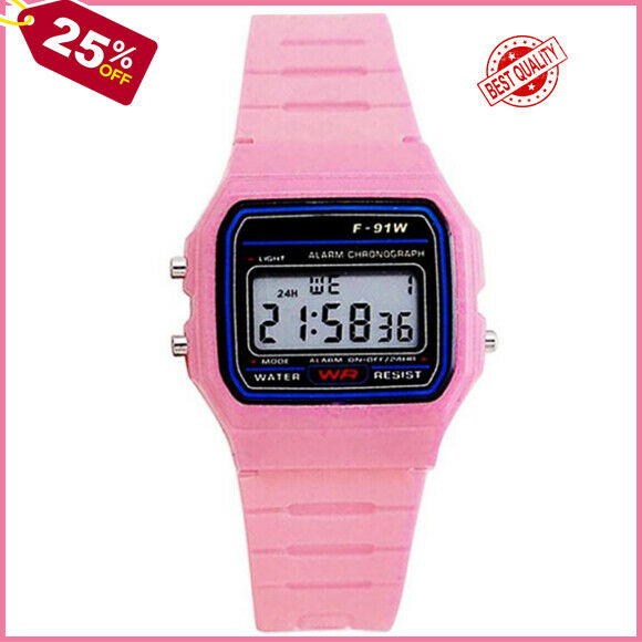 New PINK F91W Watch SUMMER Men Women Classic LED Digital