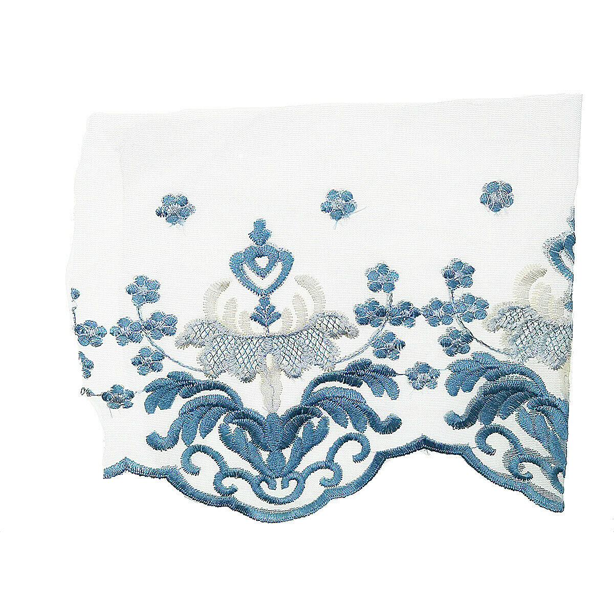 1 Yard Blue Flower Embroidery Lace Ribbon Trim Wedding Rustic Baby Shower DIY