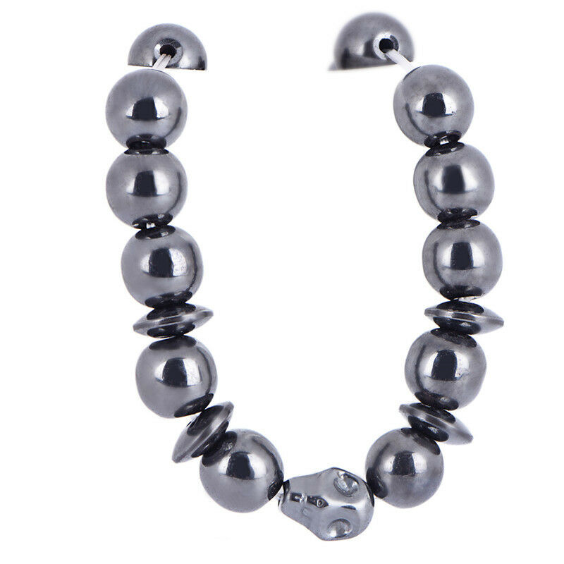 Magnetic Bracelet Skeleton Beads Hematite Stone Health Care Jewel Fx