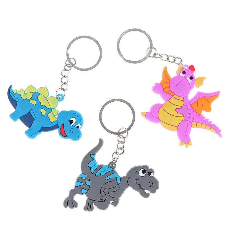 6pcs Cartoon Dinosaur Keychain Pendant Keyring Dinosaur Party Decor Kids .l8