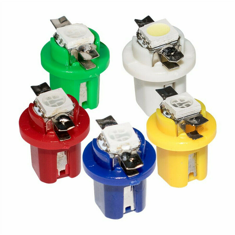 50pcs Wedge T5 5050 SMD LED Instrument Panel Cluster Plug Dash Lights 5 color
