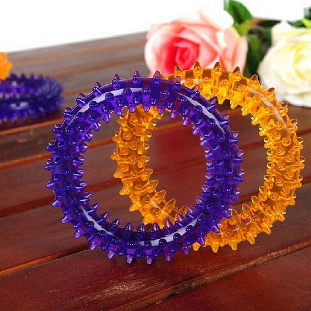 Non-toxic Rubber Pet Dog Puppy Dental Teeth Healthy Chew Biting Ring Play .l8