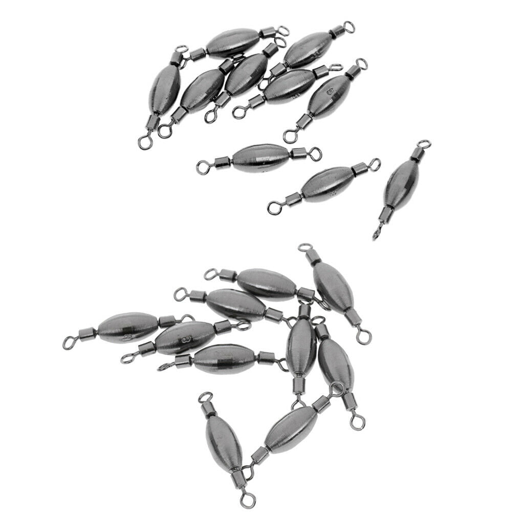20pcs Copper Quick Sinker Fishing Swivels Rolling Barrel Swivels 0.5/0.3