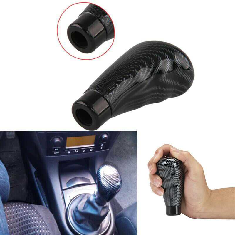 Carbon Fiber Style Universal ABS Manual Gear Shift Knob Shifter Lever Head new
