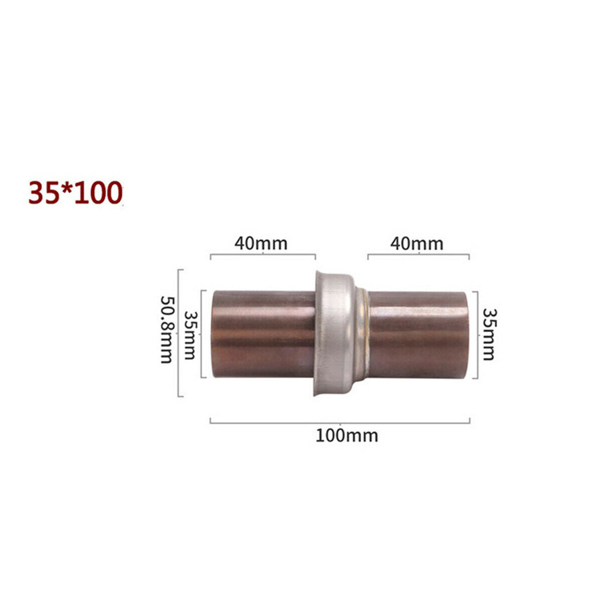 1PC 35×100mmUuniversal Three-way Catalytic Muffler Pipe Motorcycle Exhaust Pipe