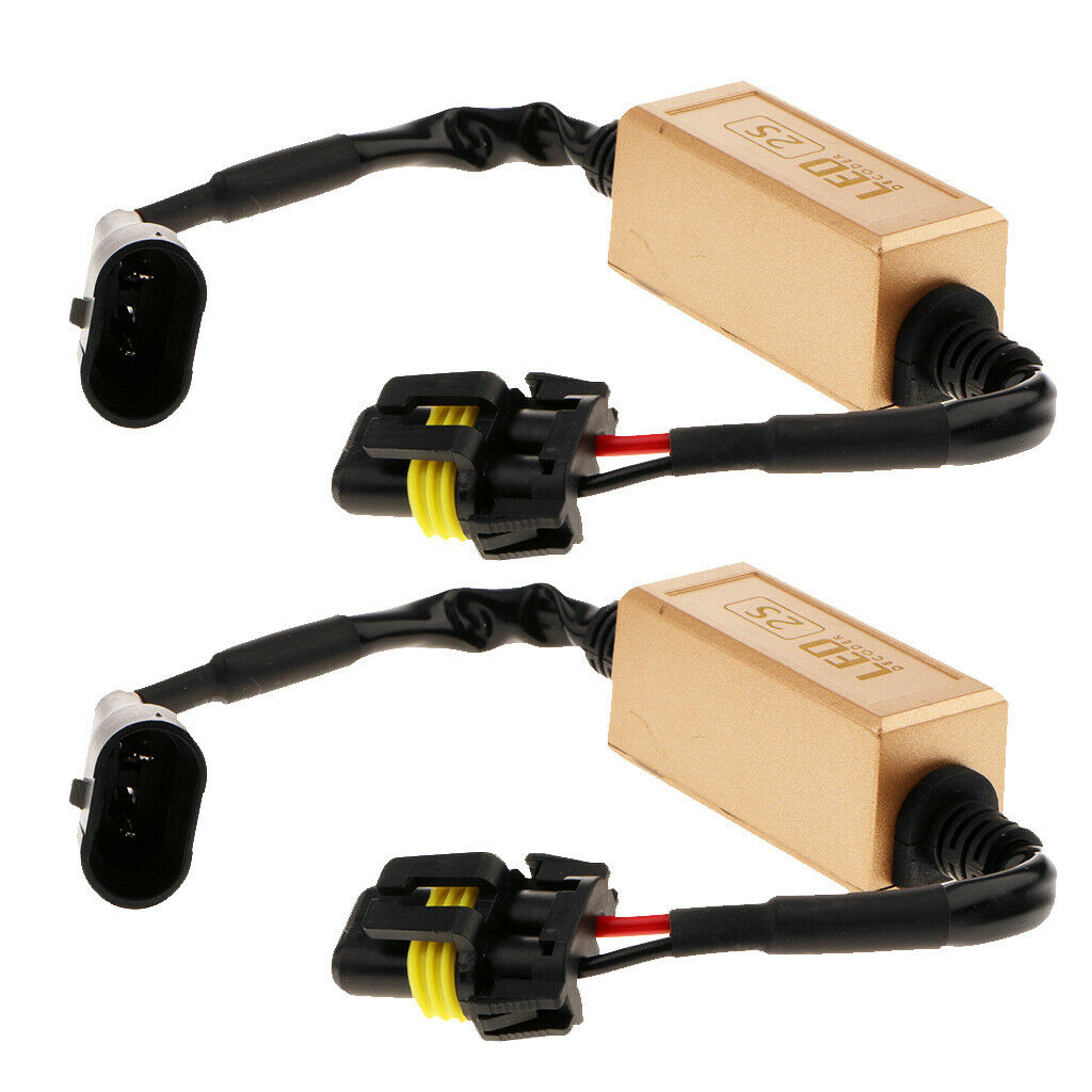 2pcs 9006 LED Headlight Error Free Anti Flicker Resistor Canceller Decoder
