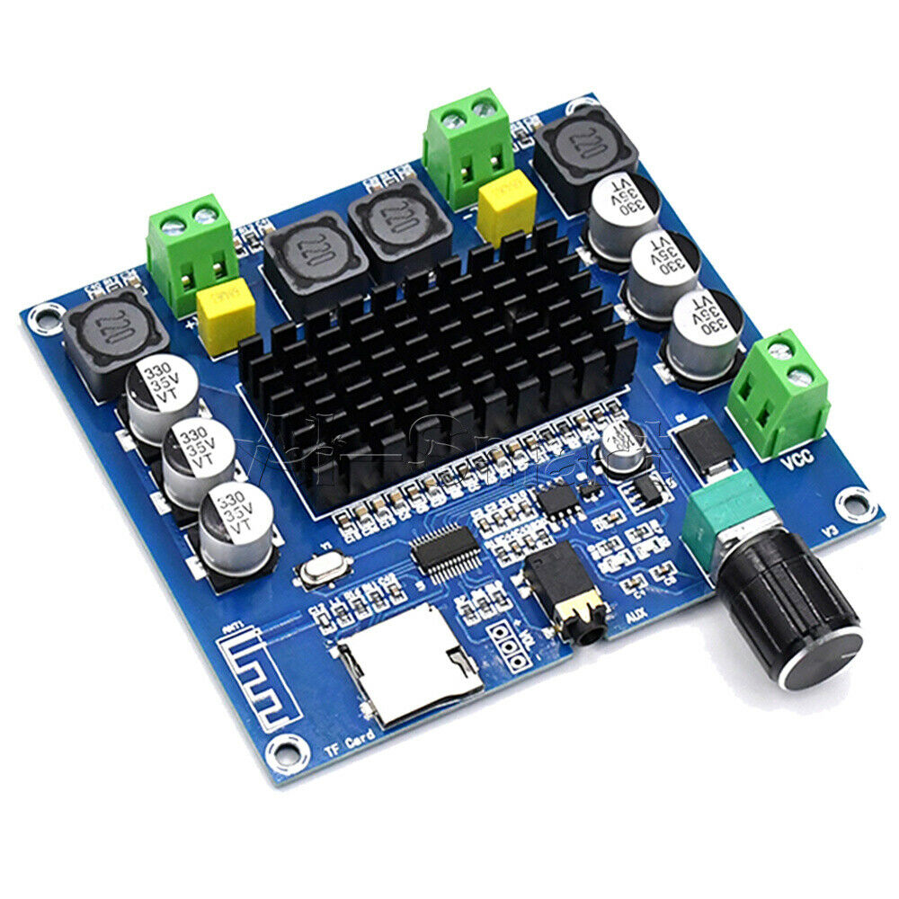 XH-A105 Bluetooth 5.0 Power Amplifier Board AUX TF TDA7498 Dual Channel 100W* 2