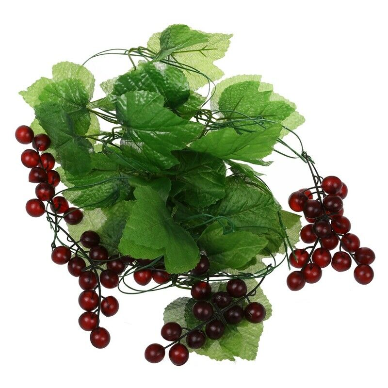 2x Artificial Grape Vine Garland Fruit for Home Garden Decoration D9F9F9