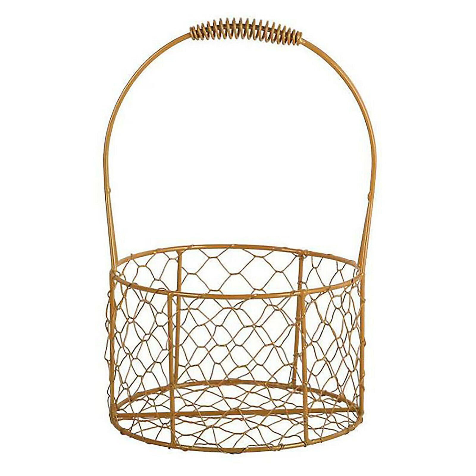 Hand-held Basket Plant Flower Pot Metal Desk Decoration Golden Bouquet Packaging