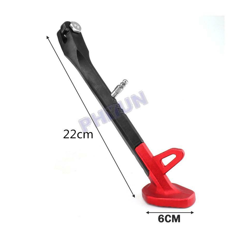 8.6inch CNC Motorcycle Side Stand Leg Kickstand Black & Red Aluminum Universal