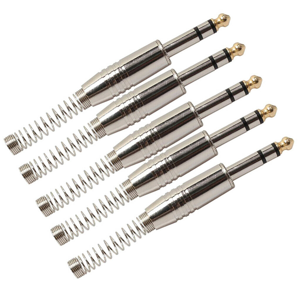 5 Pieces 6.35mm Stereo Audio Adapters