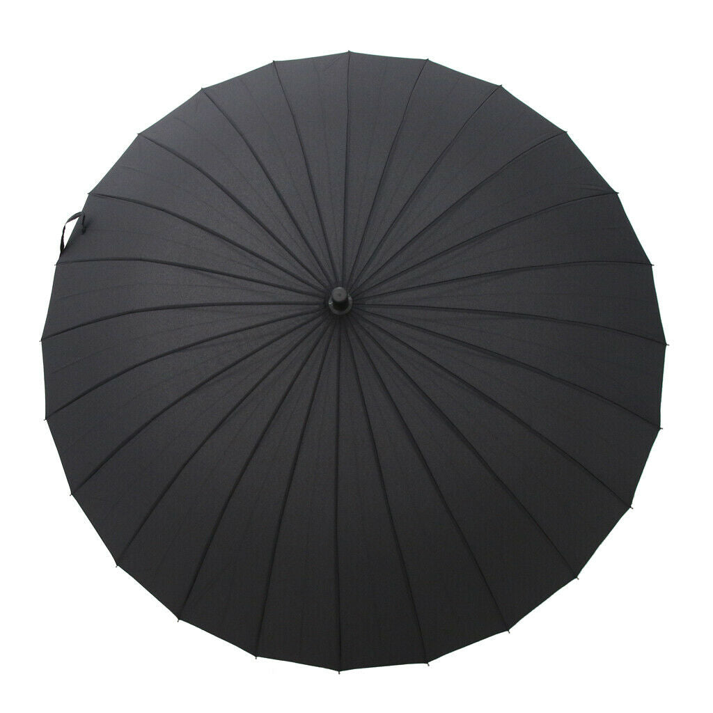 Strong Windproof Long Handle Business UV Protection Umbrella w/ 24 Steel Rib