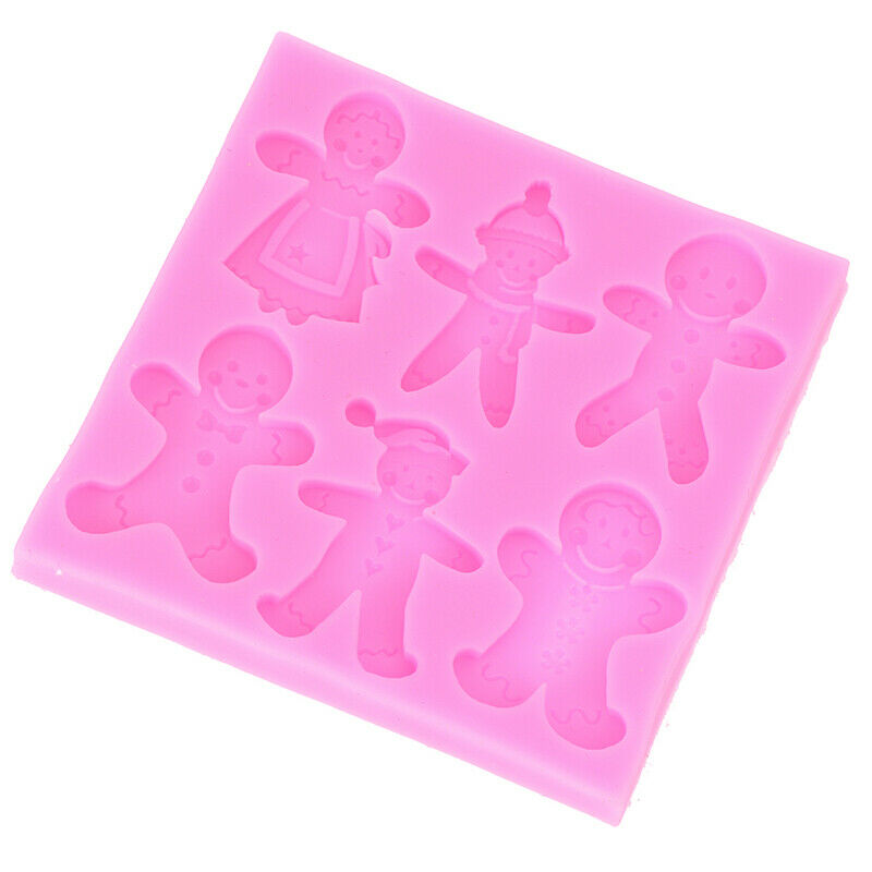Xmas Gingerbread Christmas Silicone Mold Fondant Cake Mould Candy MoldJ DD