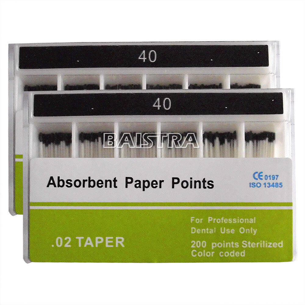10 Pack Taper 0.02 Dental Absorbent Paper Points 40# 200pcs/Pack