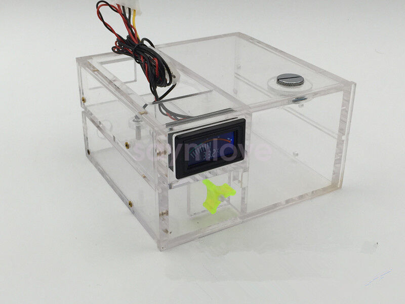 Dual CD Rom Bay Acrylic Water Tank Reservoir With Thermometer Flowmeter G1/4