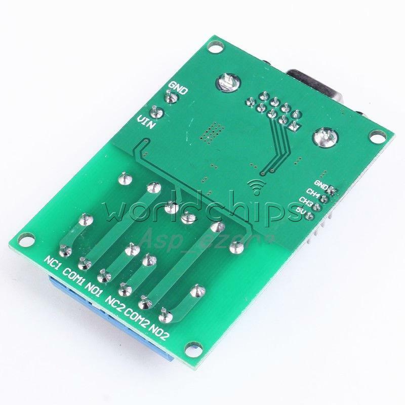 RS232 Relay Module 2-Channel Serial Port DB9 Interface Low Level Output 12V 10A