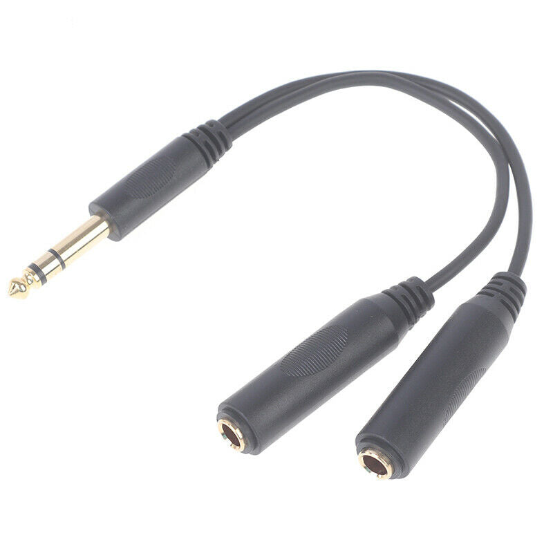 6.35 mm Male to 2 6.35 mm Female Adapter Cable 1/4 6.35mm Plug Audio Co.l8