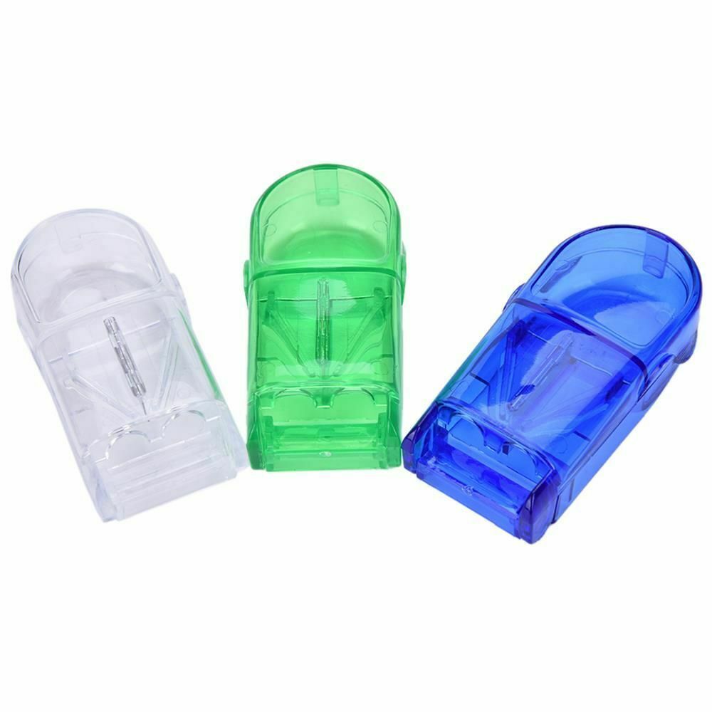 Pill Holder Plastic Pill Cutter Box Pill Splitter Stainless Steel Blade