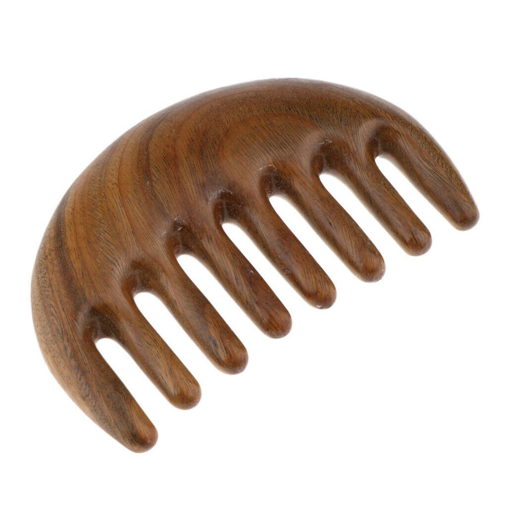Handcraft Polishing Natural Sandalwood Wooden Scalp Massage Detangling Comb for